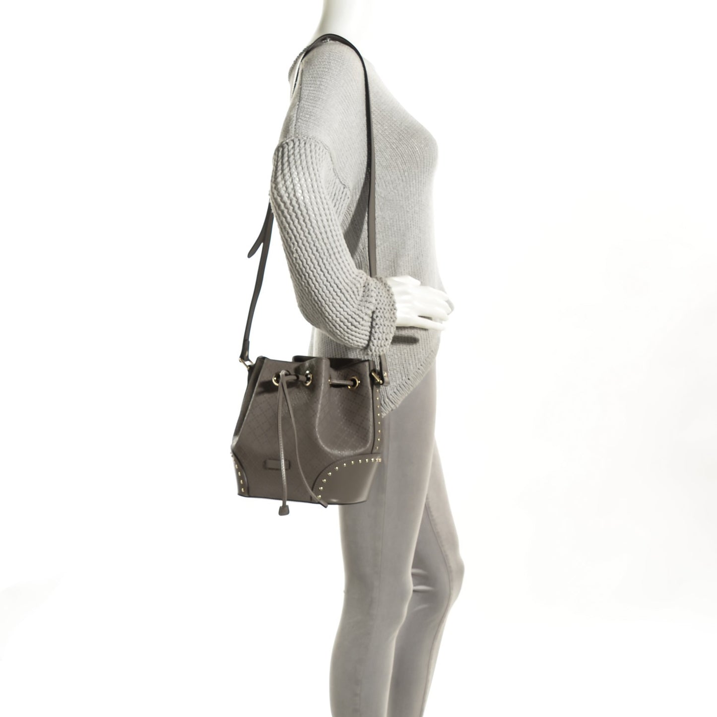 Bright Diamante Studded Small Bucket Bag Loess