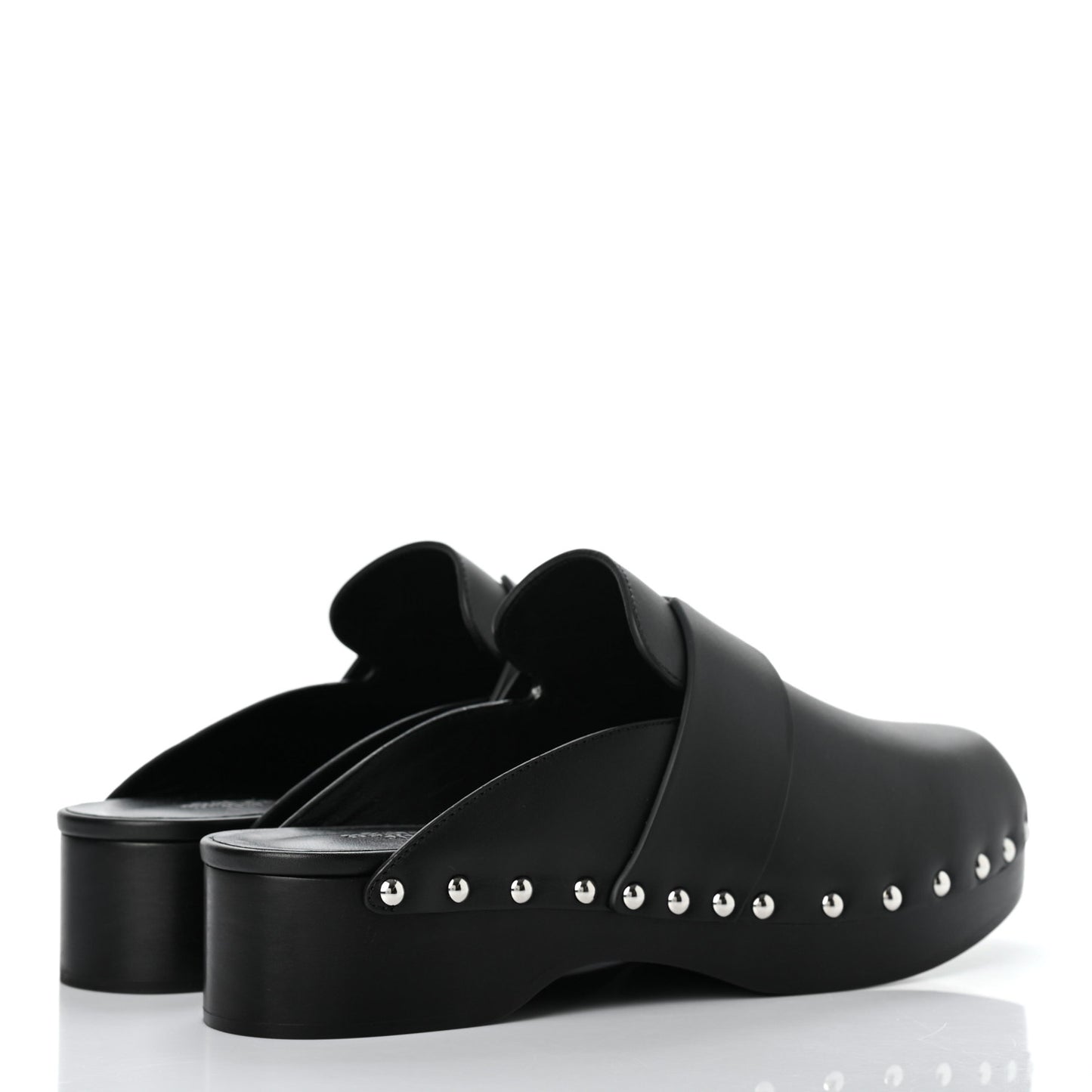 Calfskin Calya Mules 38 Black