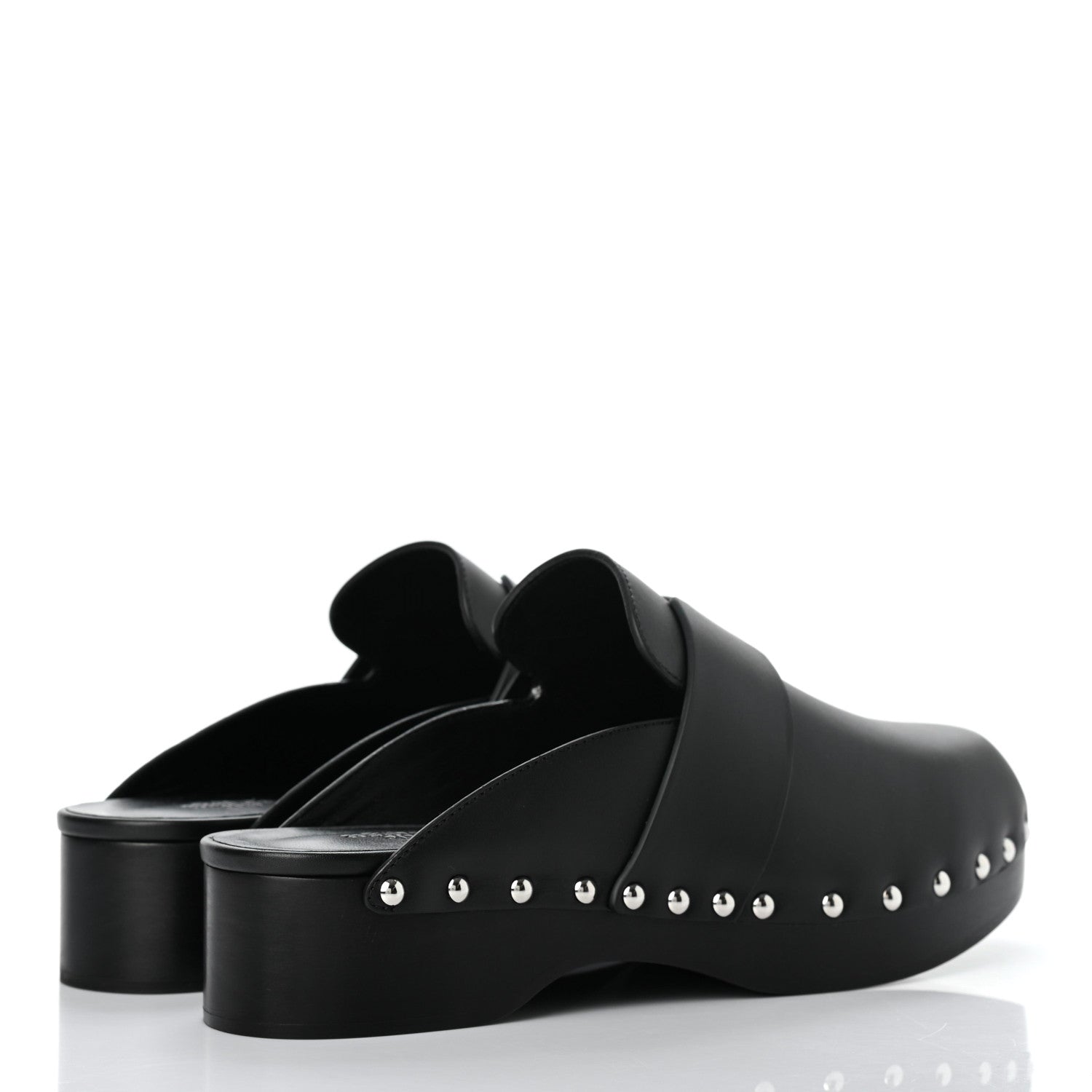 Hermes Calfskin Calya Mules 38 Black 4 of 7