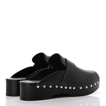 Hermes Calfskin Calya Mules 38 Black 4 of 7
