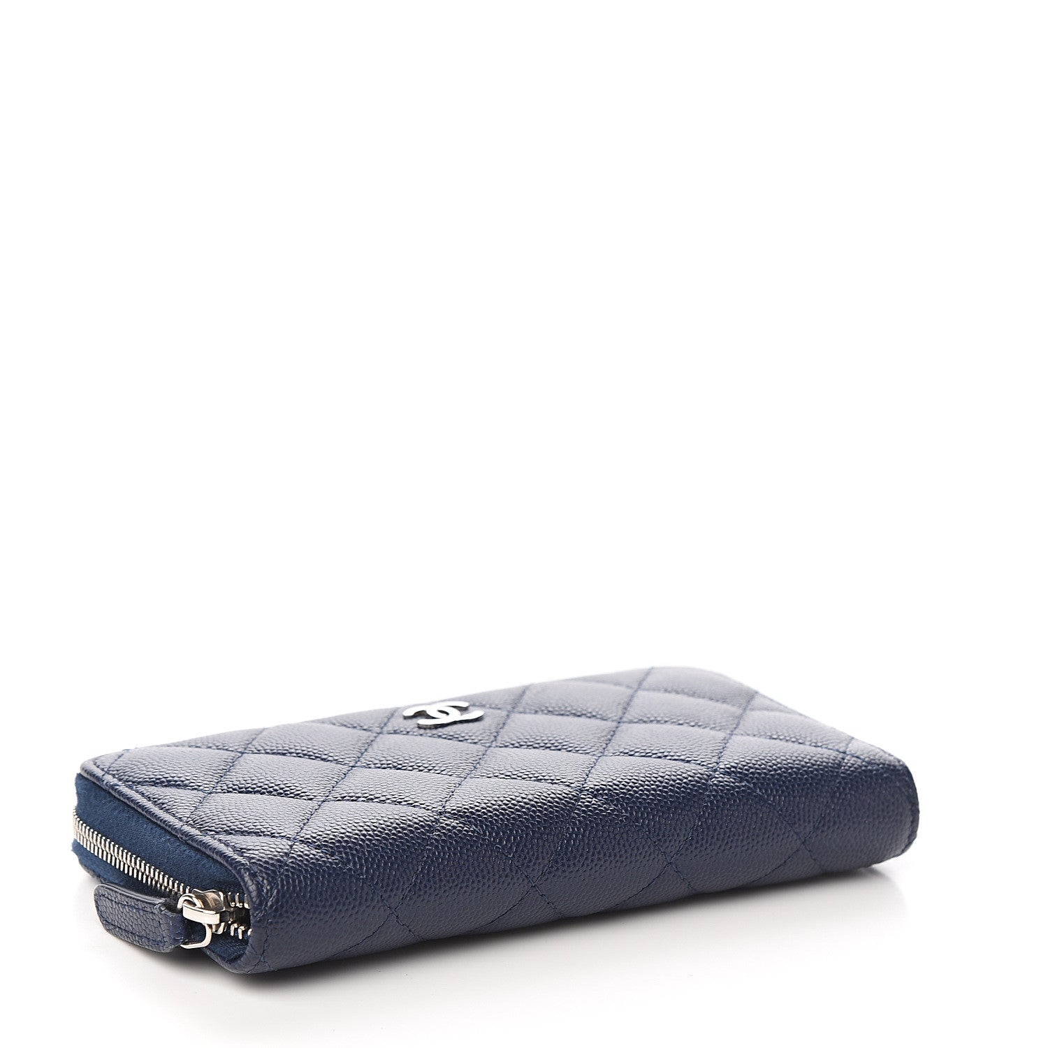 Chanel Caviar Quilted Small Zip Around Wallet Navy 3 of 7