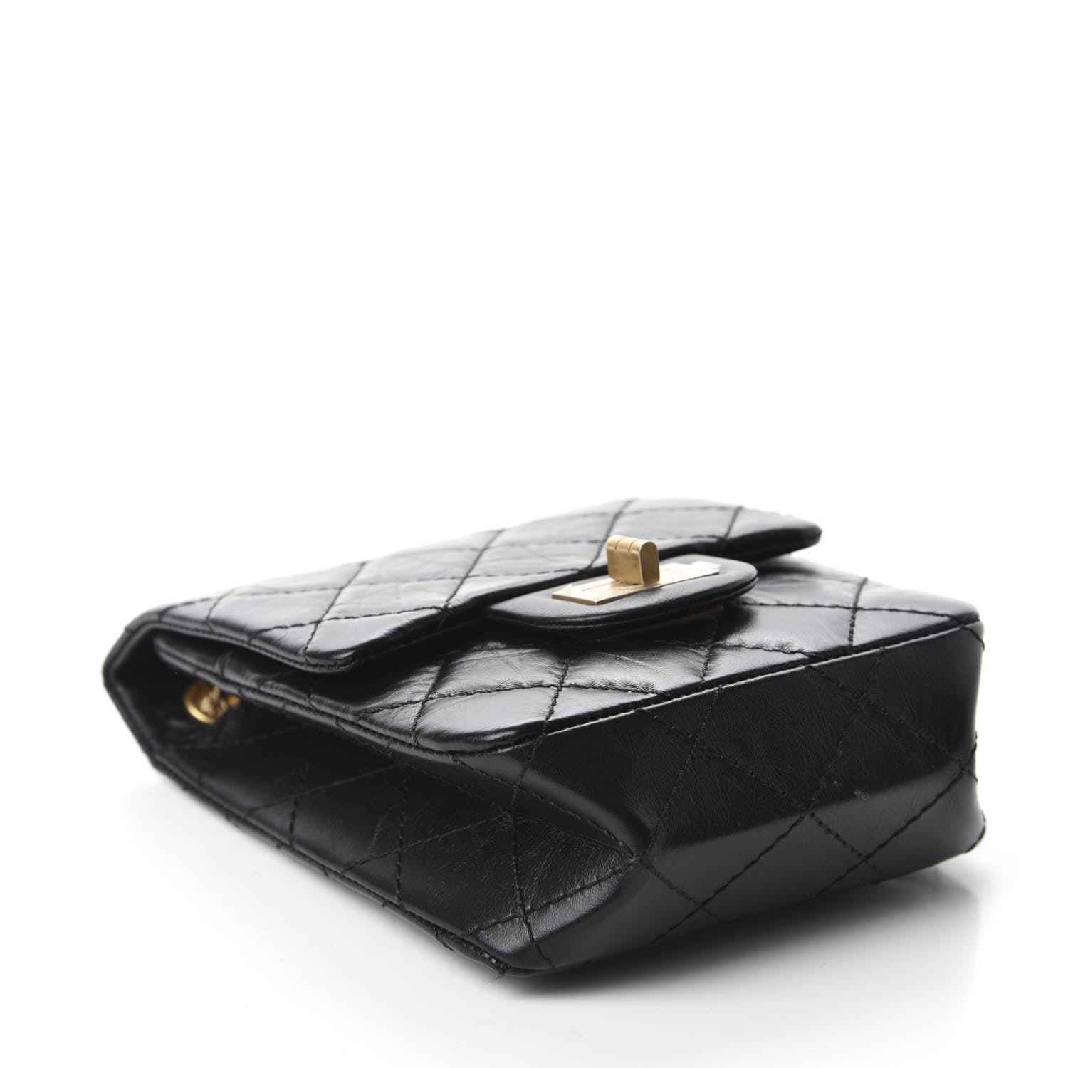 Chanel Aged Calfskin Quilted 2.55 Reissue Mini North South Flap Black 4 of 11
