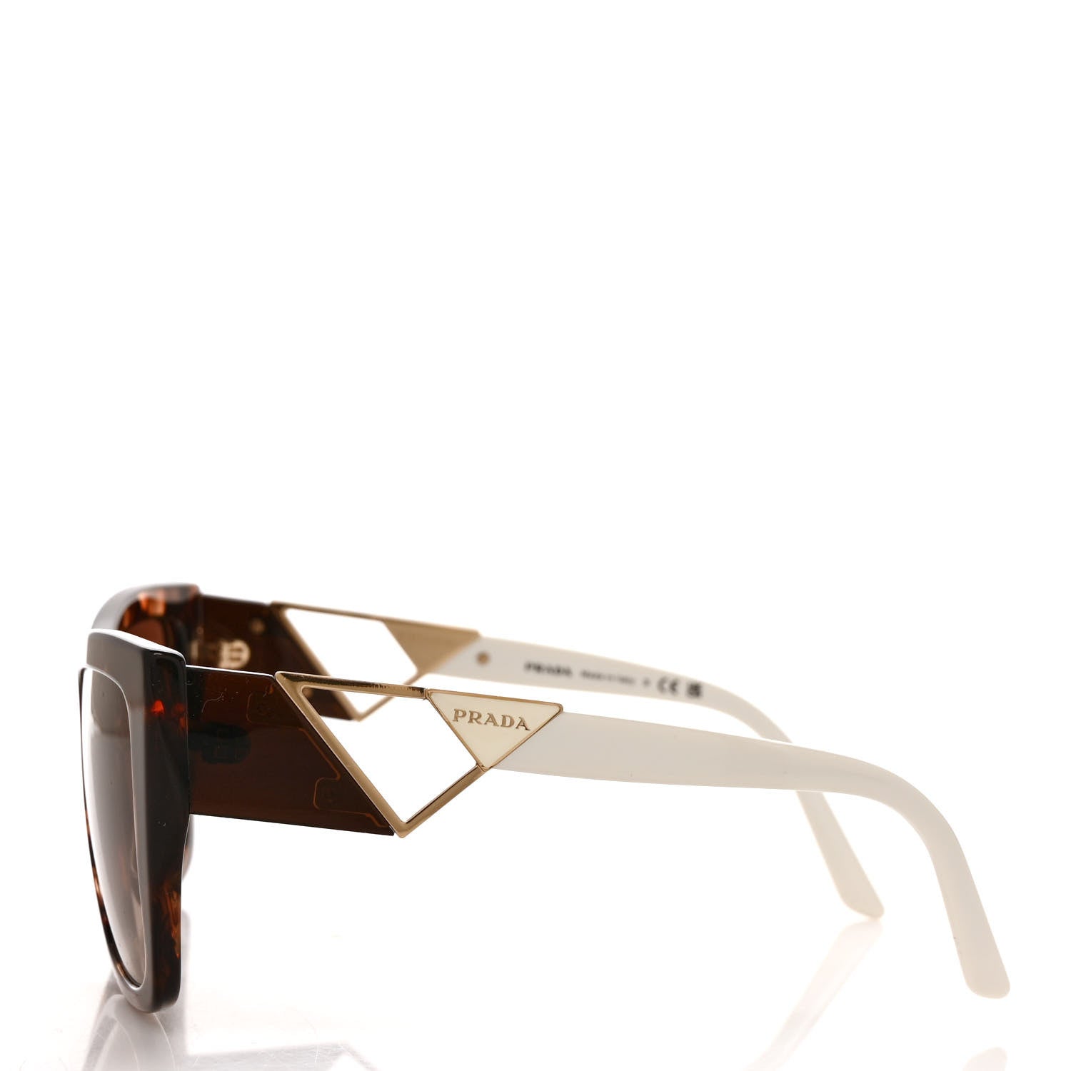 Prada Triangle Sunglasses SPR 21Y Tortoise White 3 of 8