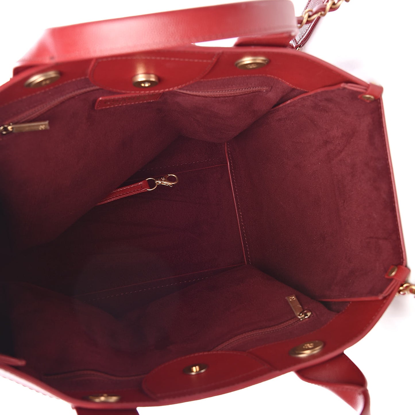 Caviar Small Studded Deauville Tote Red