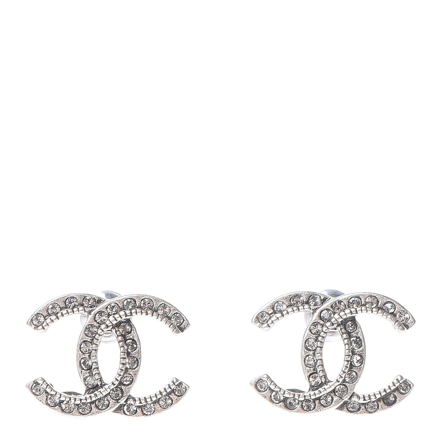 Crystal CC Earrings Silver