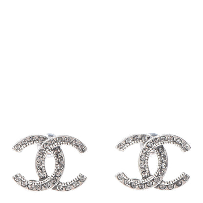 Chanel Crystal CC Earrings Silver 1 of 5