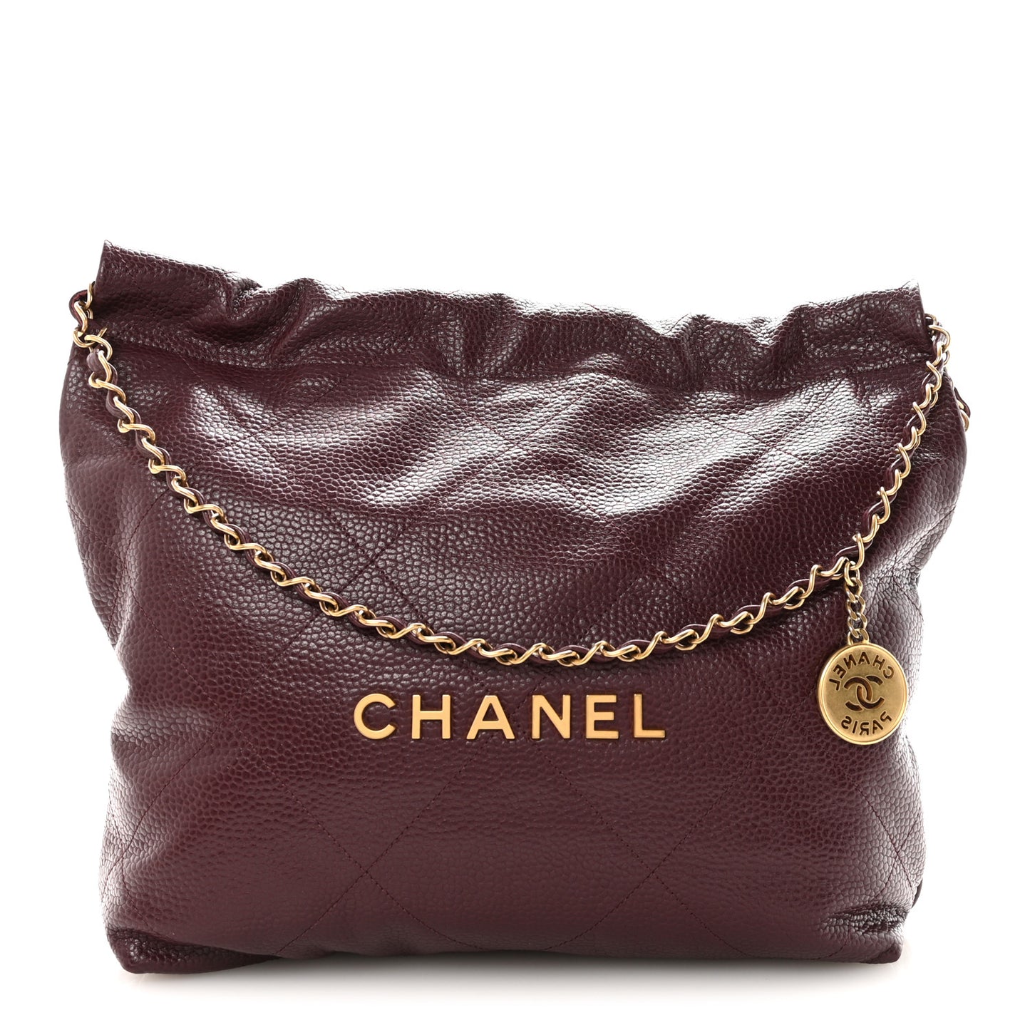 Caviar Quilted Small Chanel 22 Dark Burgundy