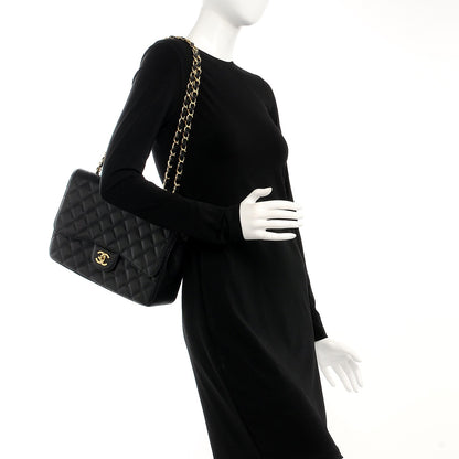Chanel Caviar Quilted Jumbo Single Flap Black 2 of 8