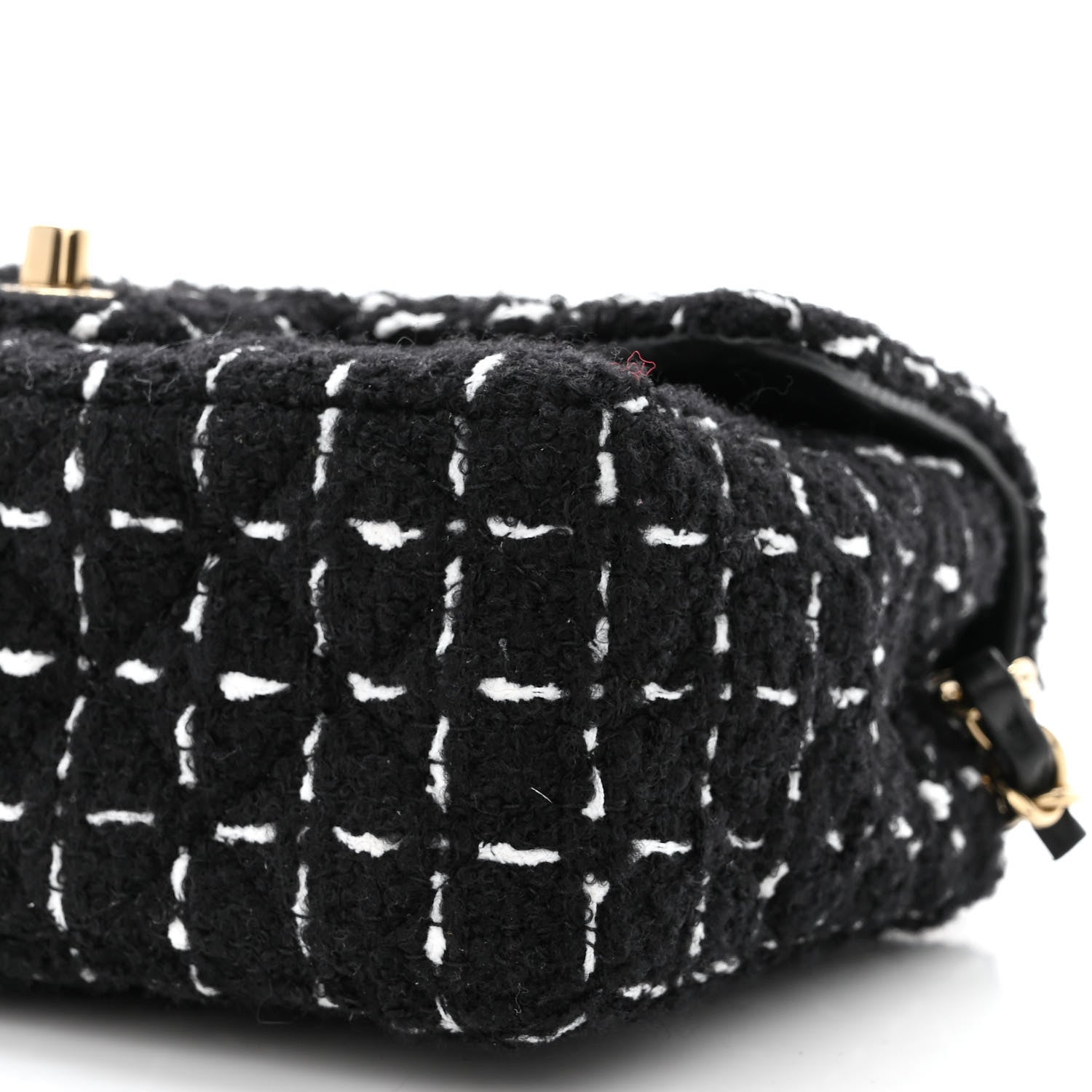 Chanel Tweed Quilted Mini Rectangular Flap Black White 10 of 10