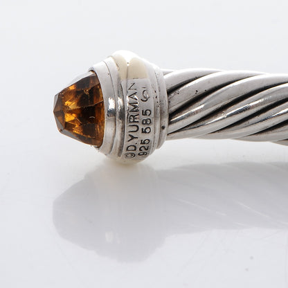David Yurman Sterling Silver 14K Yellow Gold Citrine 7mm Cable Classics Bracelet 4 of 4