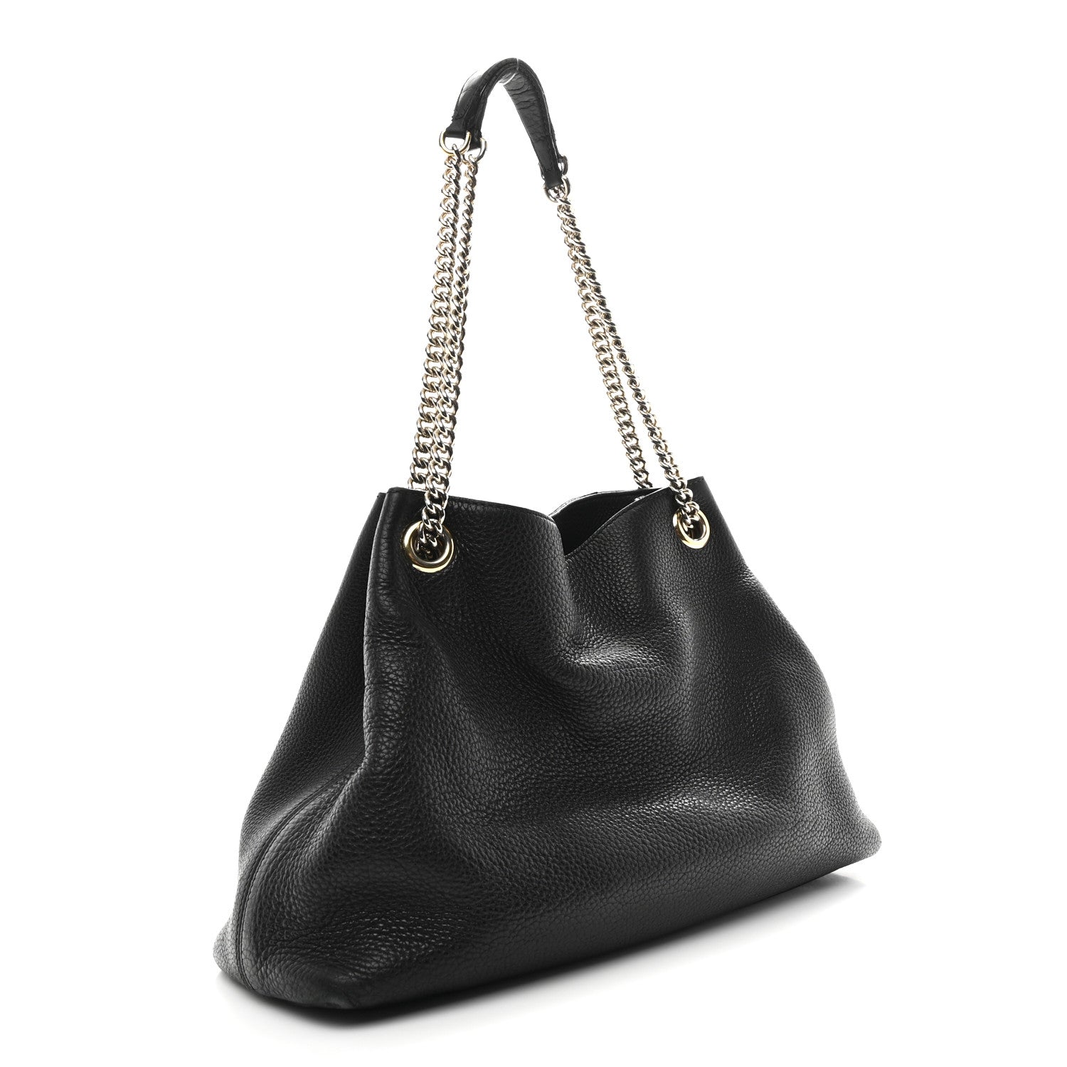 Gucci Pebbled Calfskin Medium Soho Chain Shoulder Bag Black 3 of 14