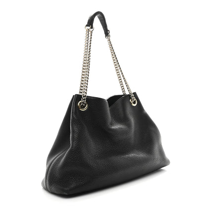 Gucci Pebbled Calfskin Medium Soho Chain Shoulder Bag Black 3 of 14