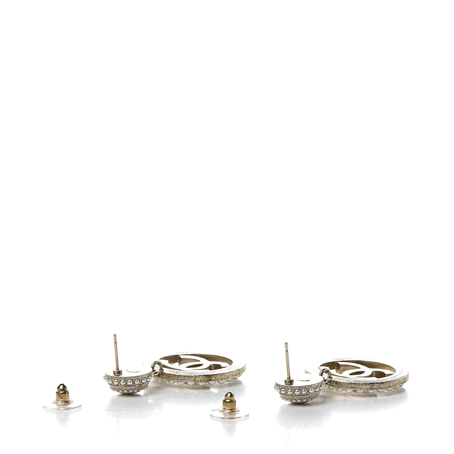 Pearl CC Dangle Earrings Gold