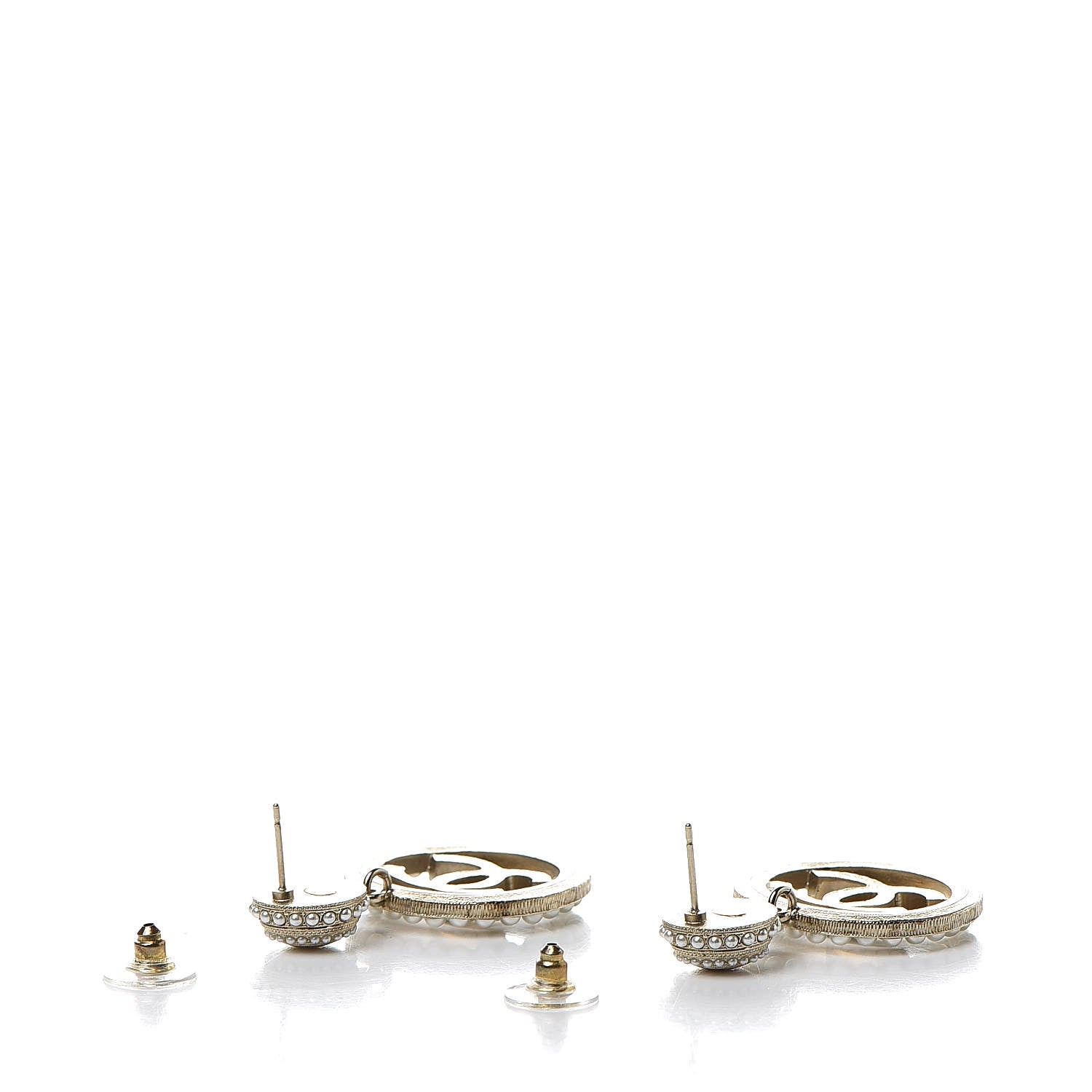 Chanel Pearl CC Dangle Earrings Gold 3 of 5