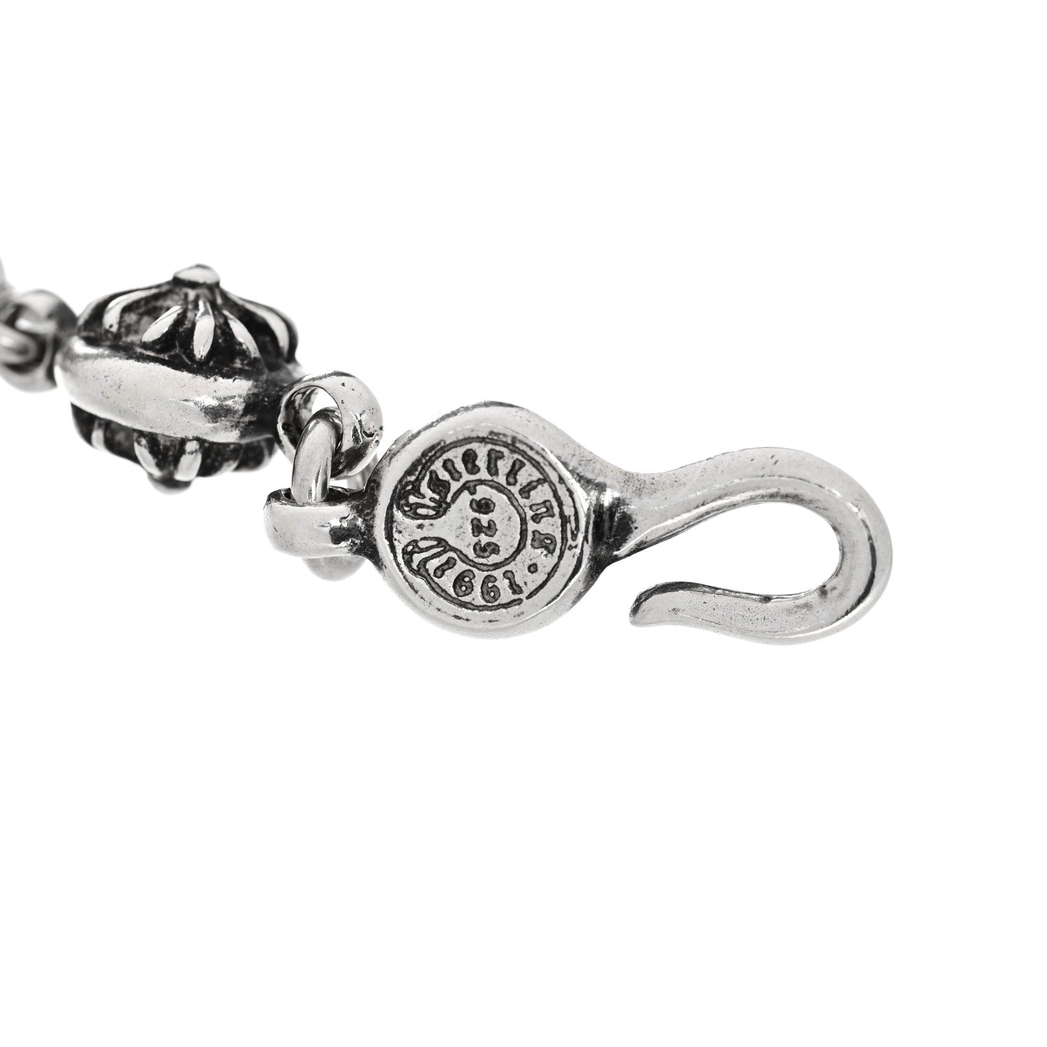 Chrome Hearts Sterling Silver Cross Ball Bracelet 1780096