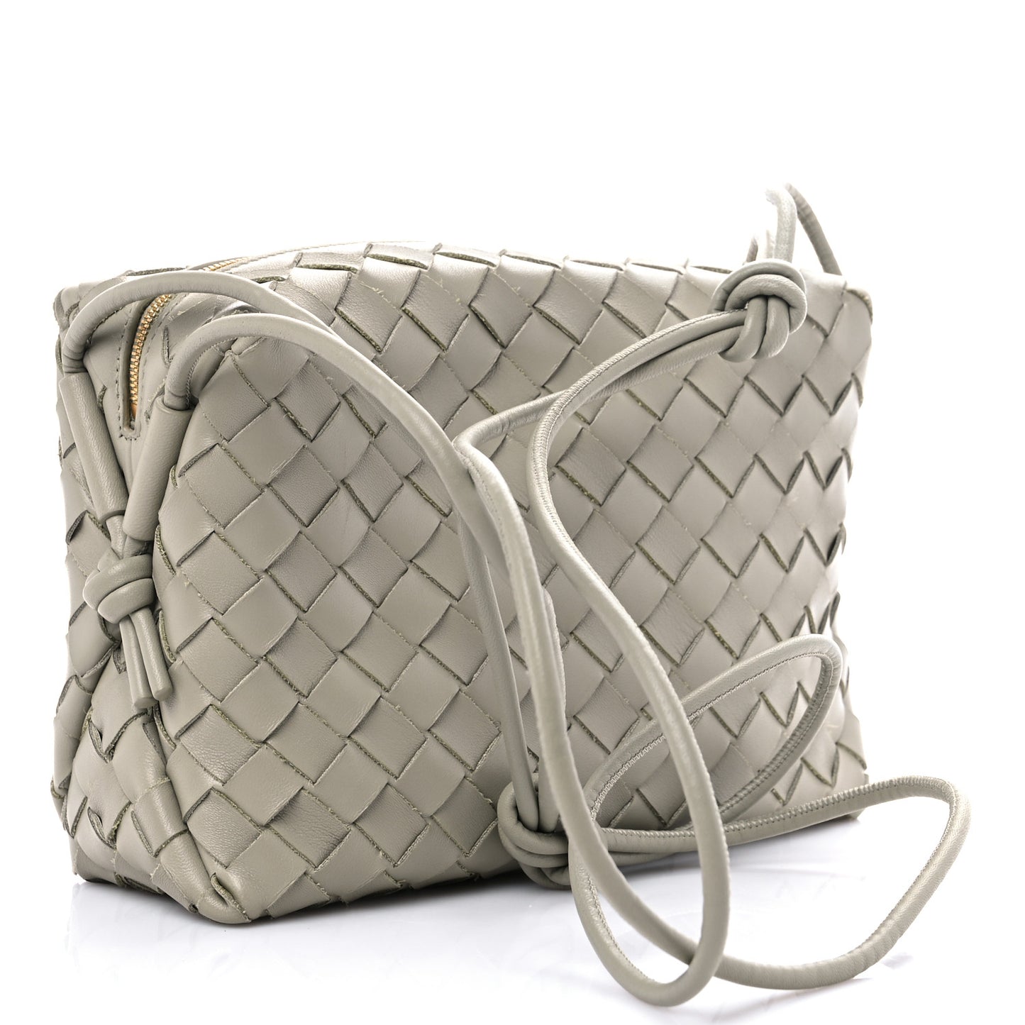 Nappa Intrecciato Small Loop Camera Bag Travertine