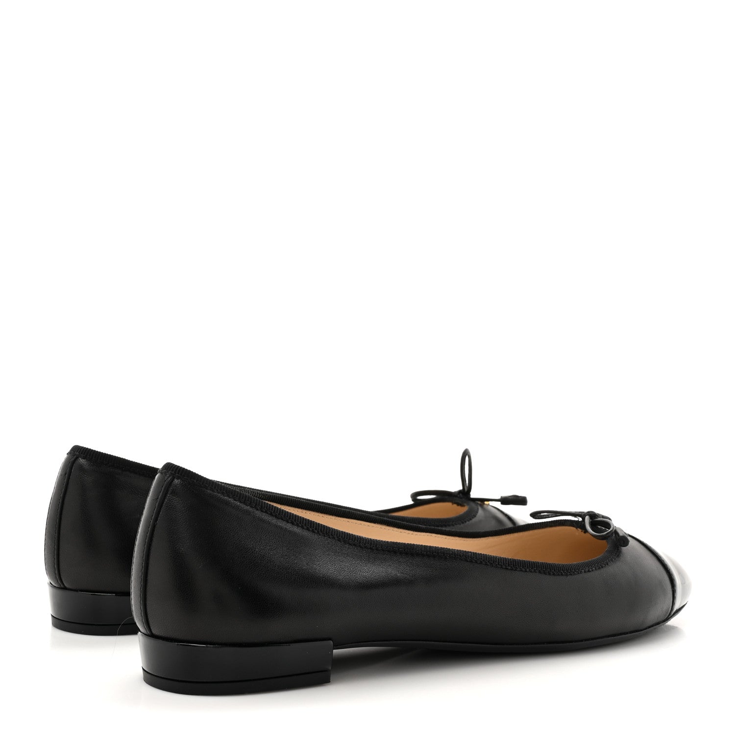 Prada Nappa Vernice Cap Toe Logo Bow Ballerina Flats 40 Black 5 of 14