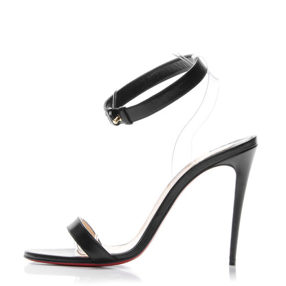 Christian Louboutin Nappa PVC Jonatina 100 Sandals 40.5 Black 1 of 9