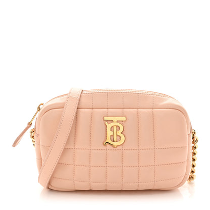 Burberry Lambskin Quilted Mini Lola Camera Bag Peach 1 of 11