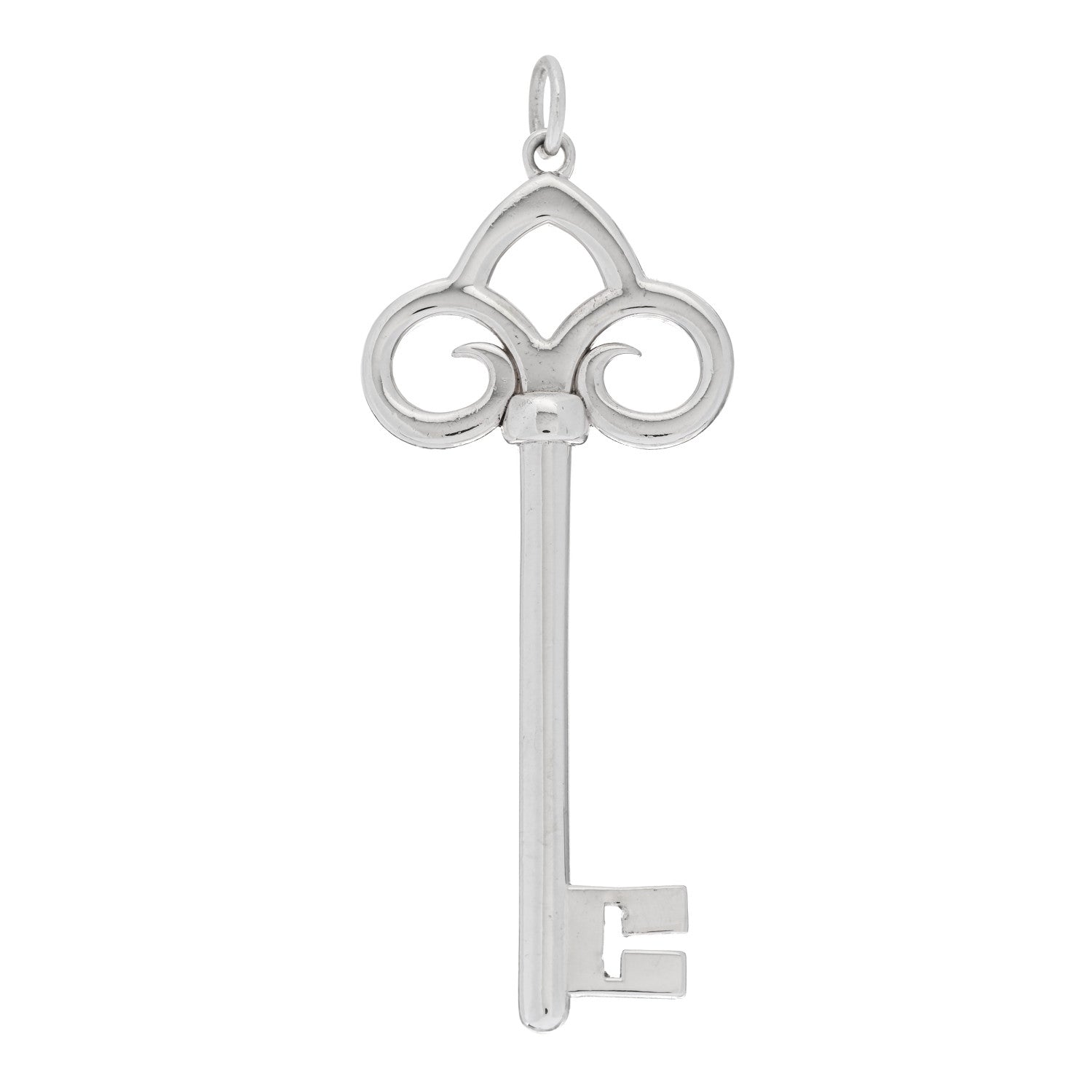 Tiffany Sterling Silver Fleur De Lis Key Pendant 1 of 3