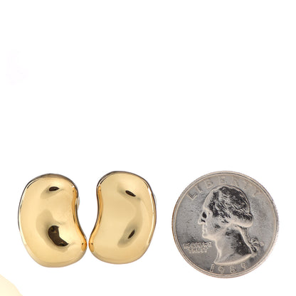 Tiffany 18K Yellow Gold 20mm Elsa Peretti Bean Design Clip-On Earrings 2 of 4