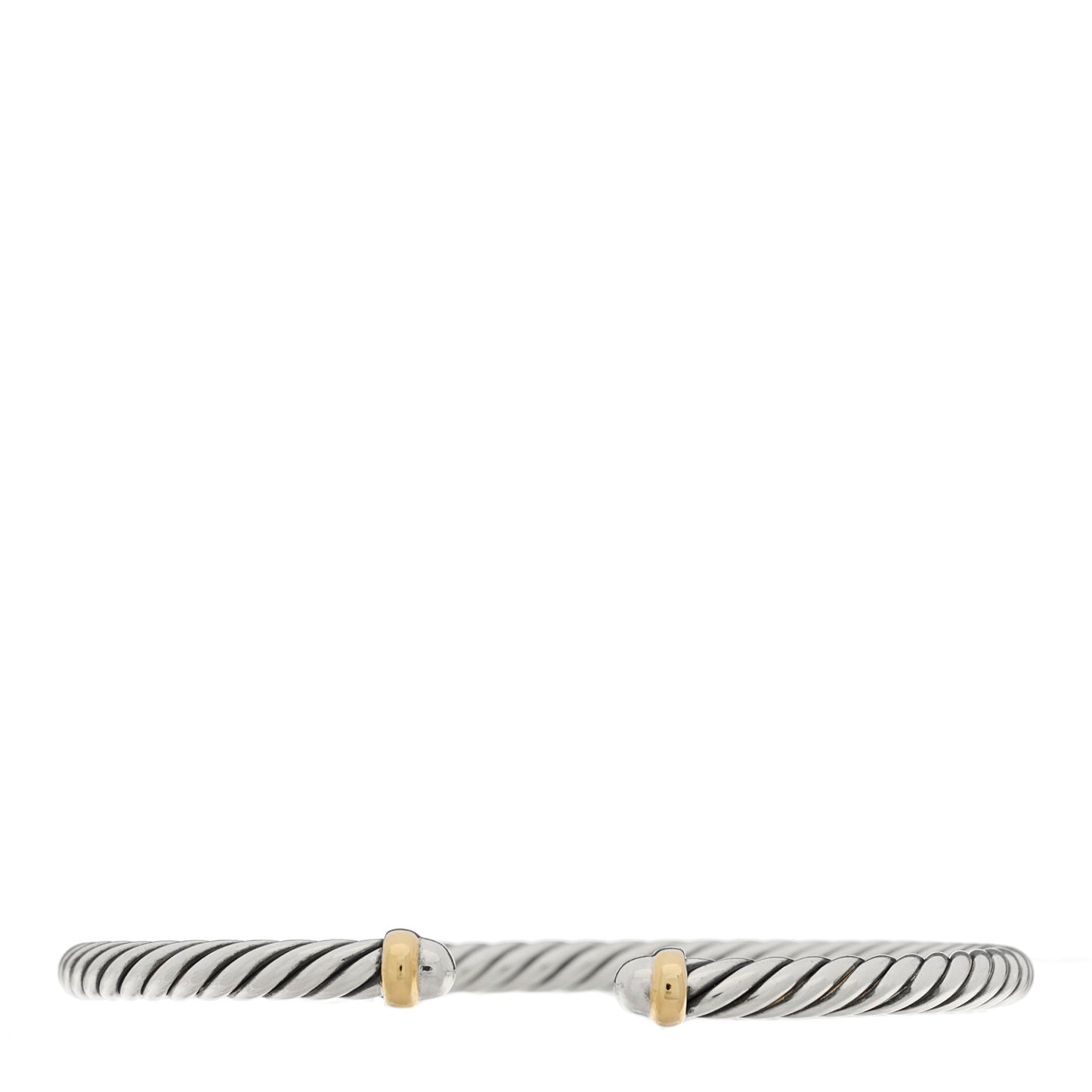 Sterling Silver 14K Yellow Gold 4mm Cable Classics Bracelet