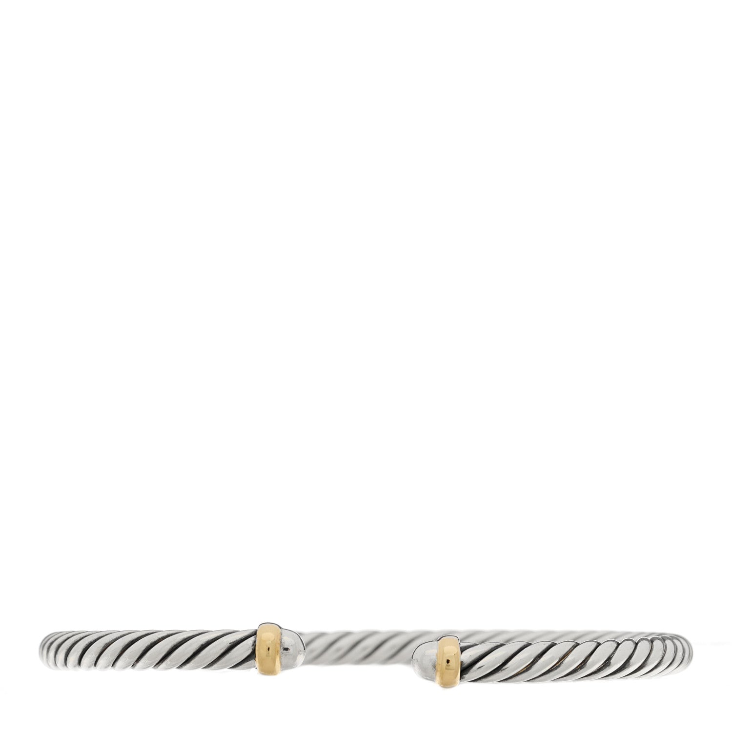 David Yurman Sterling Silver 14K Yellow Gold 4mm Cable Classics Bracelet 1 of 3
