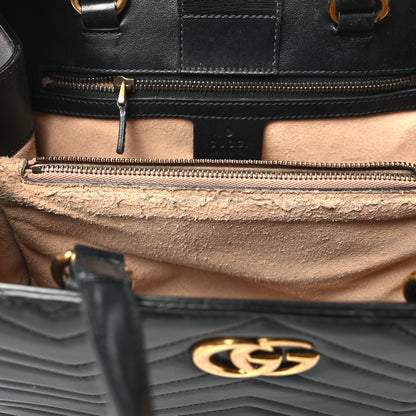 Gucci Calfskin Matelasse Small GG Marmont Tote Black 11 of 15