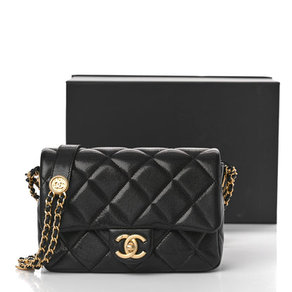 Chanel Caviar Quilted Small Twist Your Buttons Flap Black 10 of 10