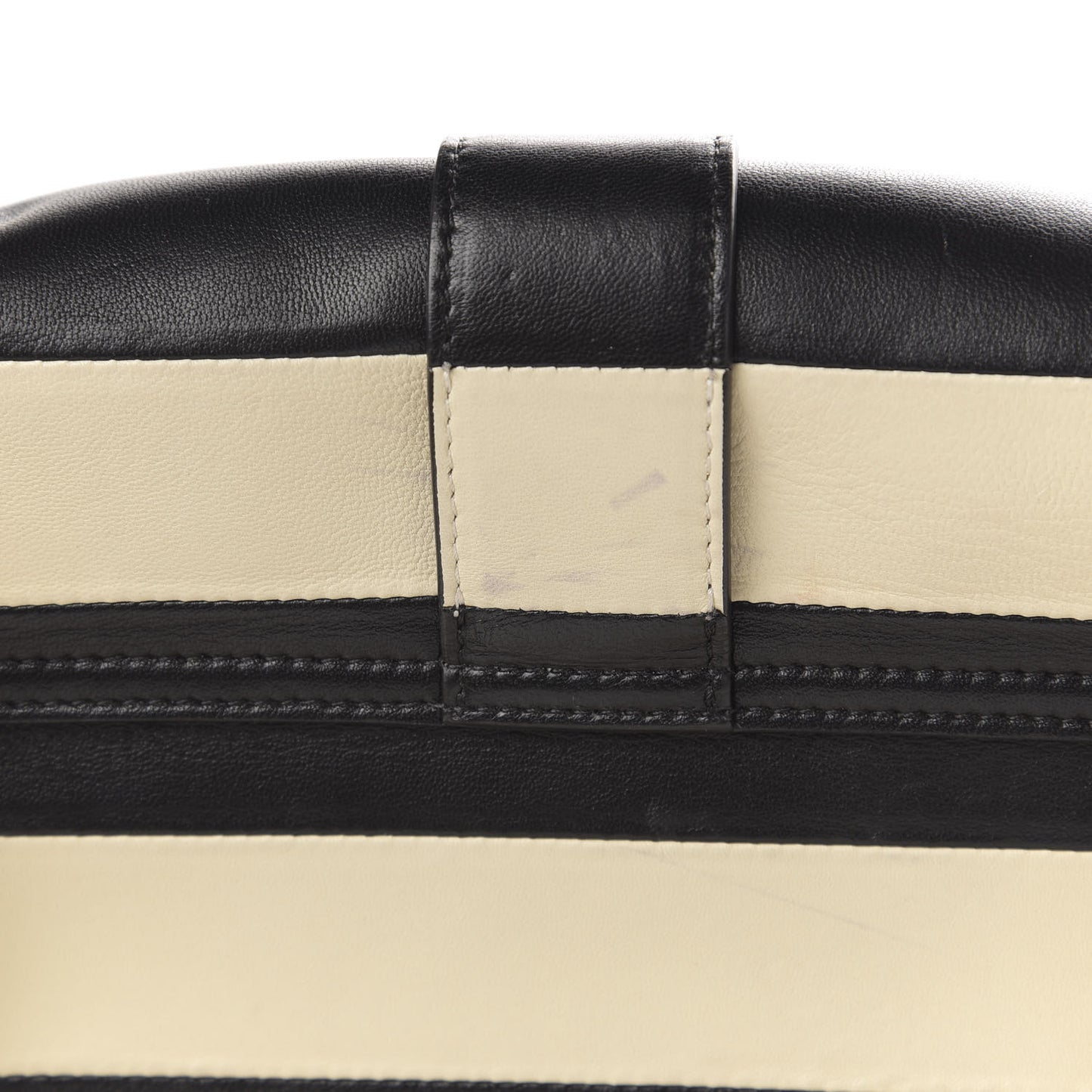 Nappa Striped B-Rockstud Flap Black Light Ivory