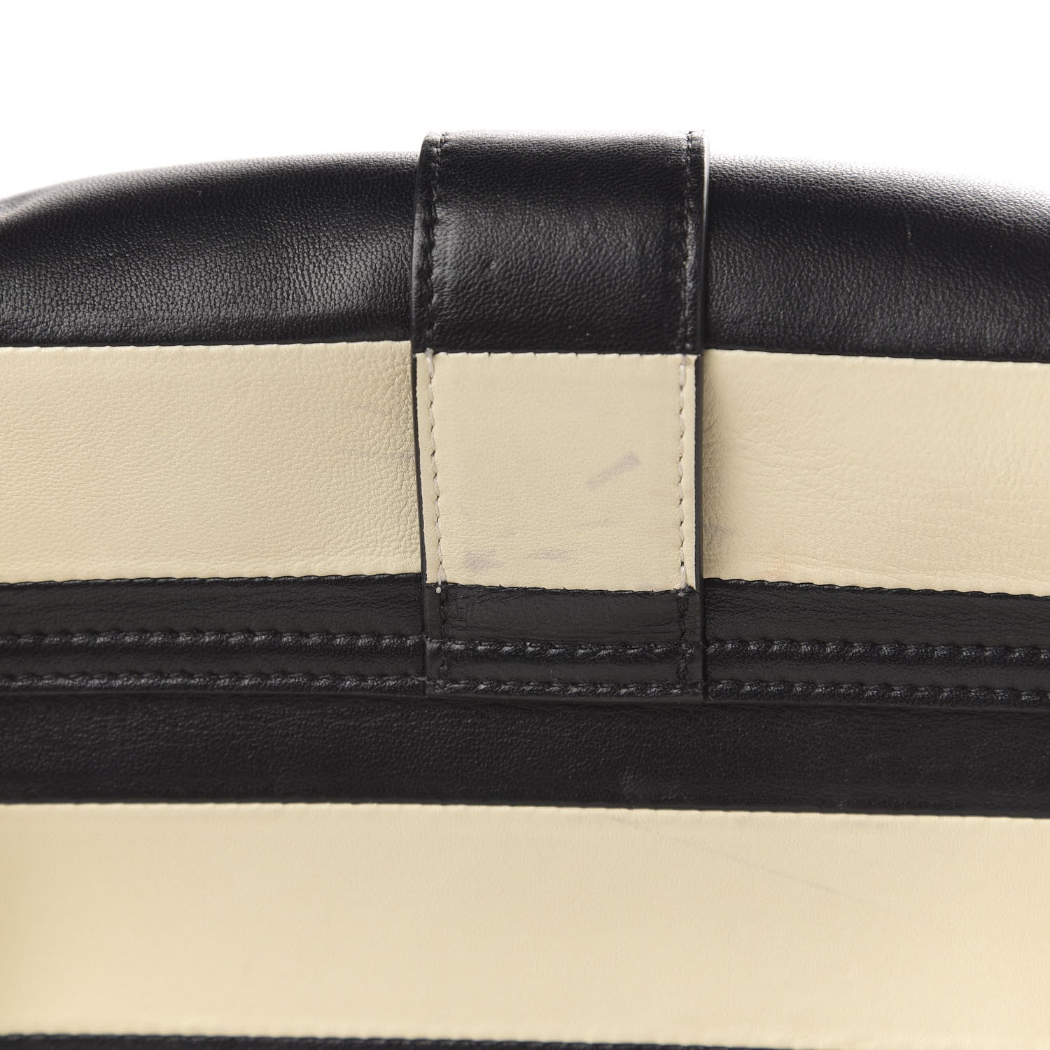 Valentino Garavani Nappa Striped B-Rockstud Flap Black Light Ivory 14 of 17