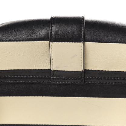 Valentino Garavani Nappa Striped B-Rockstud Flap Black Light Ivory 14 of 17