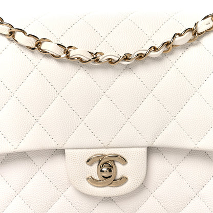 Chanel Caviar Quilted Medium Double Flap White 8 of 11