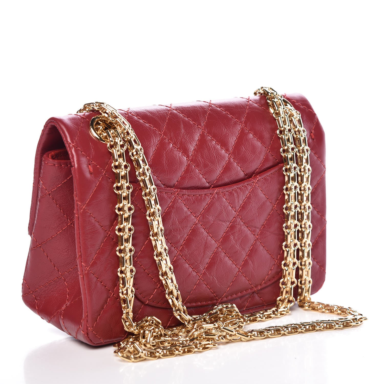 Chanel Aged Calfskin Quilted 2.55 Reissue Mini Flap Red 3 of 10