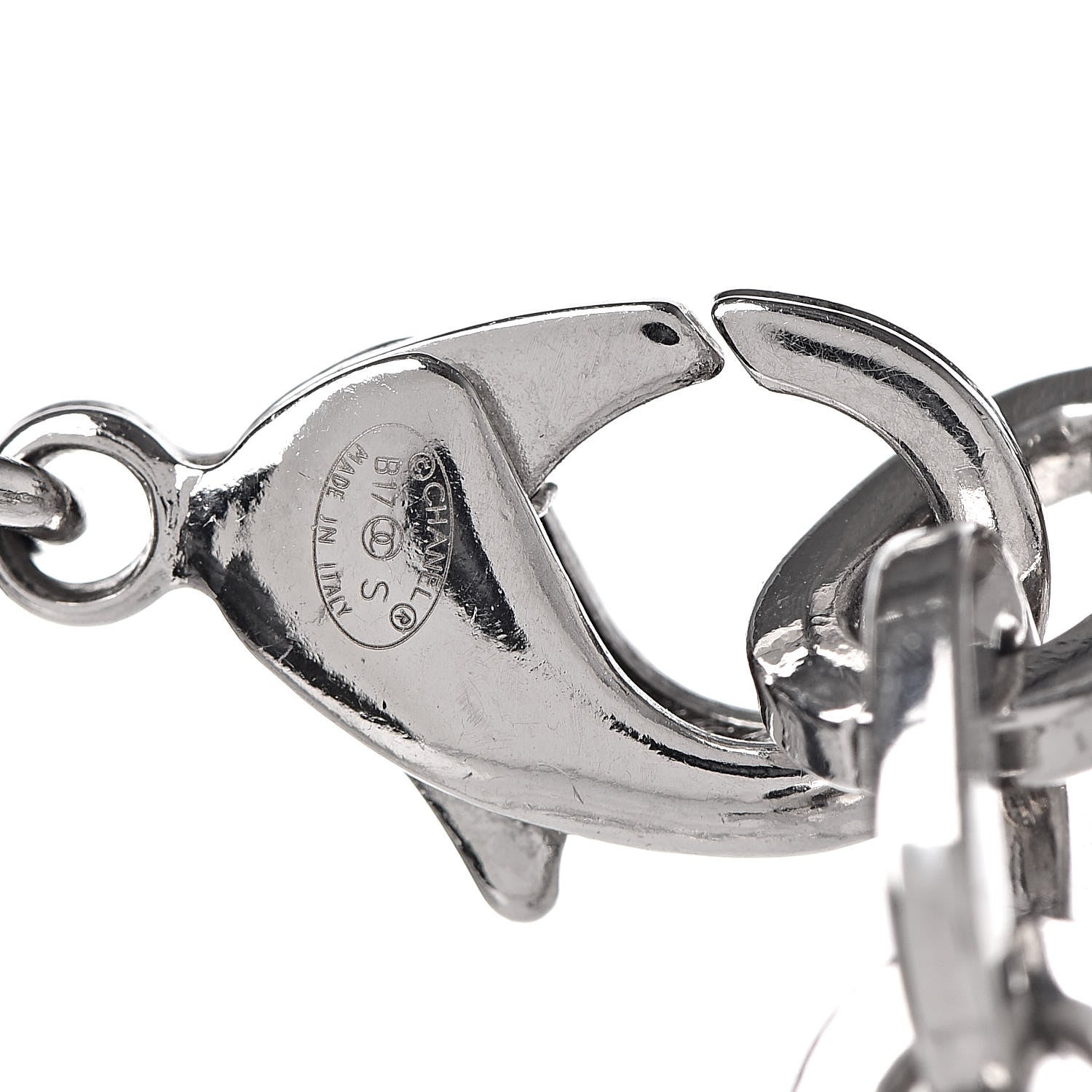 Chanel Crystal Strass Cross CC Necklace Silver 5 of 5