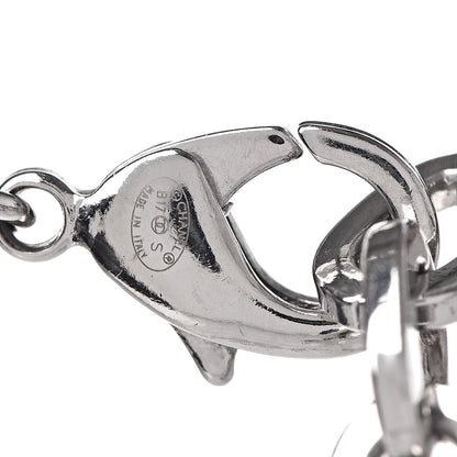 Chanel Crystal Strass Cross CC Necklace Silver 5 of 5
