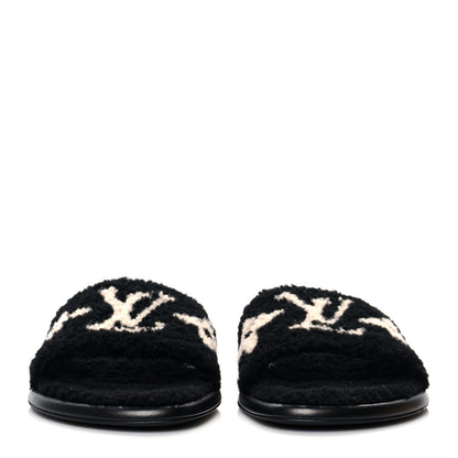Louis Vuitton Shearling Magnetic Flat Mule 41 Black 2 of 9