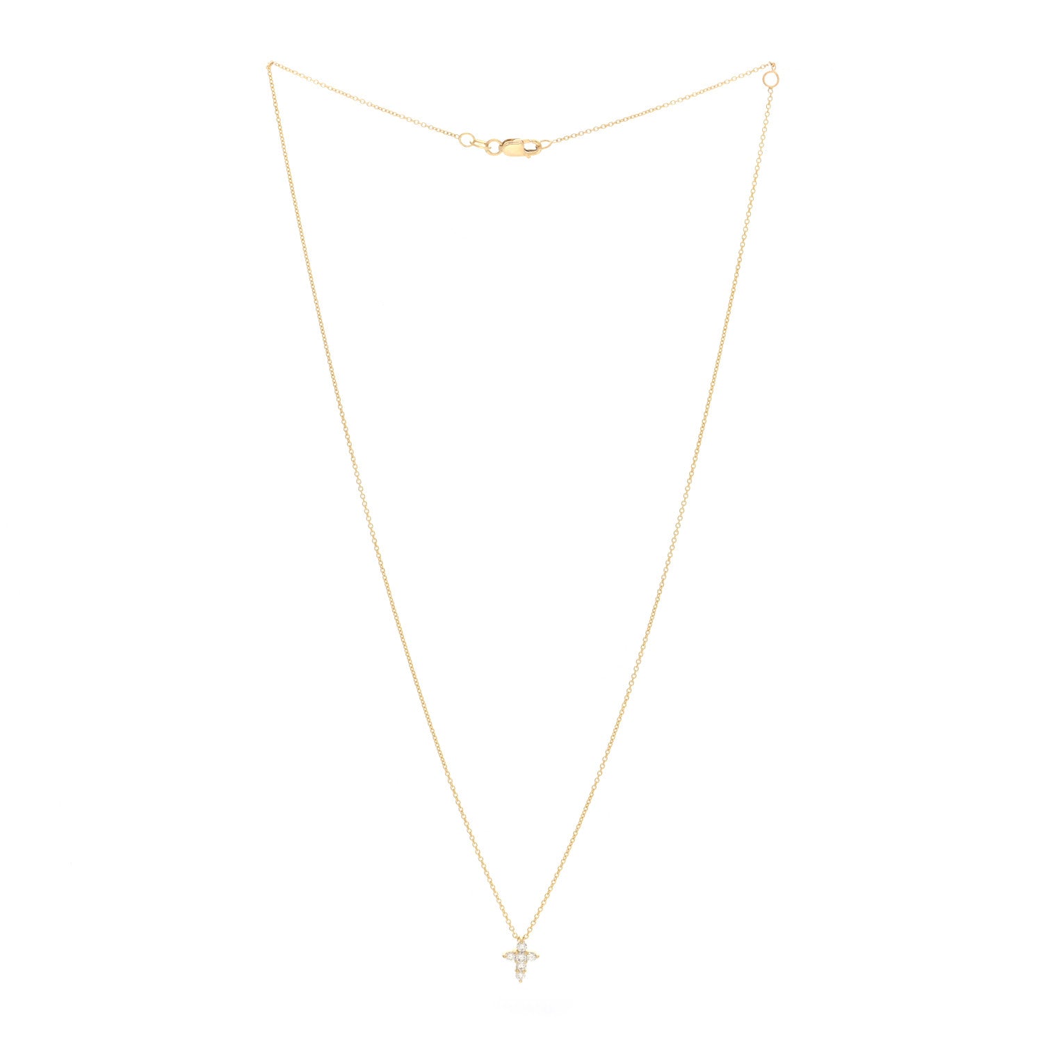 Roberto Coin 18K Yellow Gold Diamond Tiny Treasures Mini Cross Pendant Necklace 3 of 5
