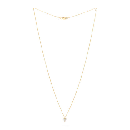 Roberto Coin 18K Yellow Gold Diamond Tiny Treasures Mini Cross Pendant Necklace 3 of 5