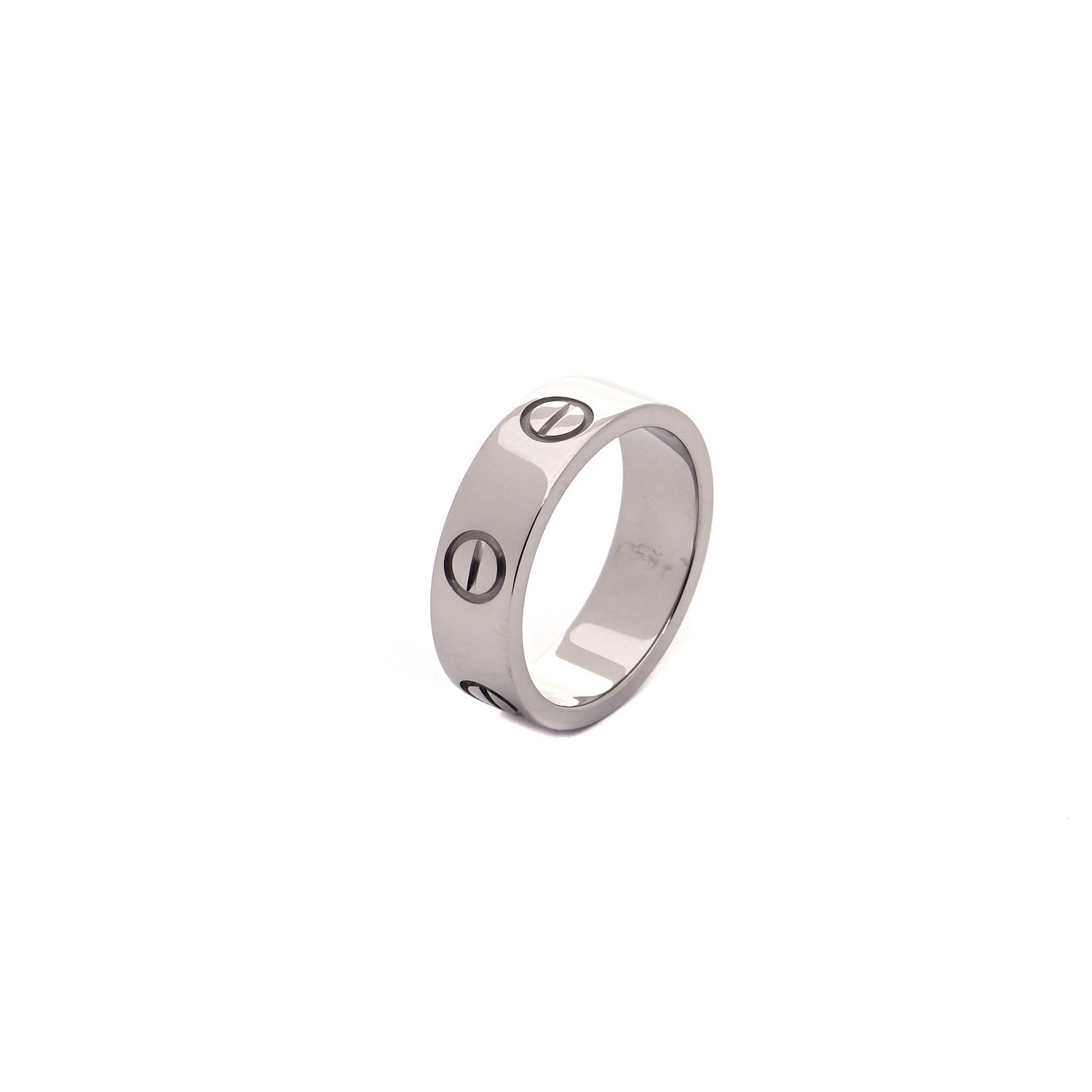 Cartier 18K White Gold 5.5mm LOVE Ring 50 5.25 5 of 5