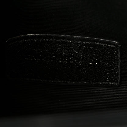 Saint Laurent Grain De Poudre Matelasse Chevron Monogram Envelope Clutch Black 7 of 8