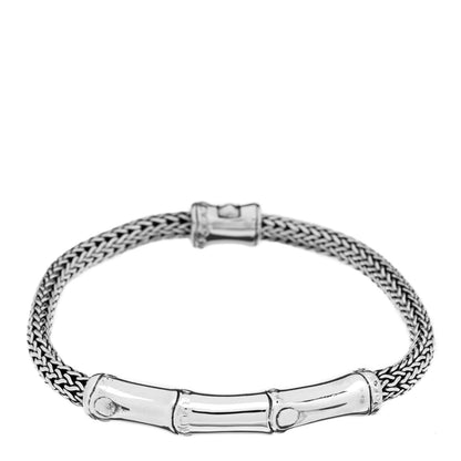 John Hardy Sterling Silver 4mm Classic Chain Bamboo Station Bracelet 1 of 4