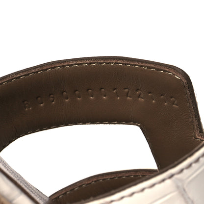 Hermes Matte Niloticus Crocodile Himalaya Oran Sandals 37 Blanc 8 of 9