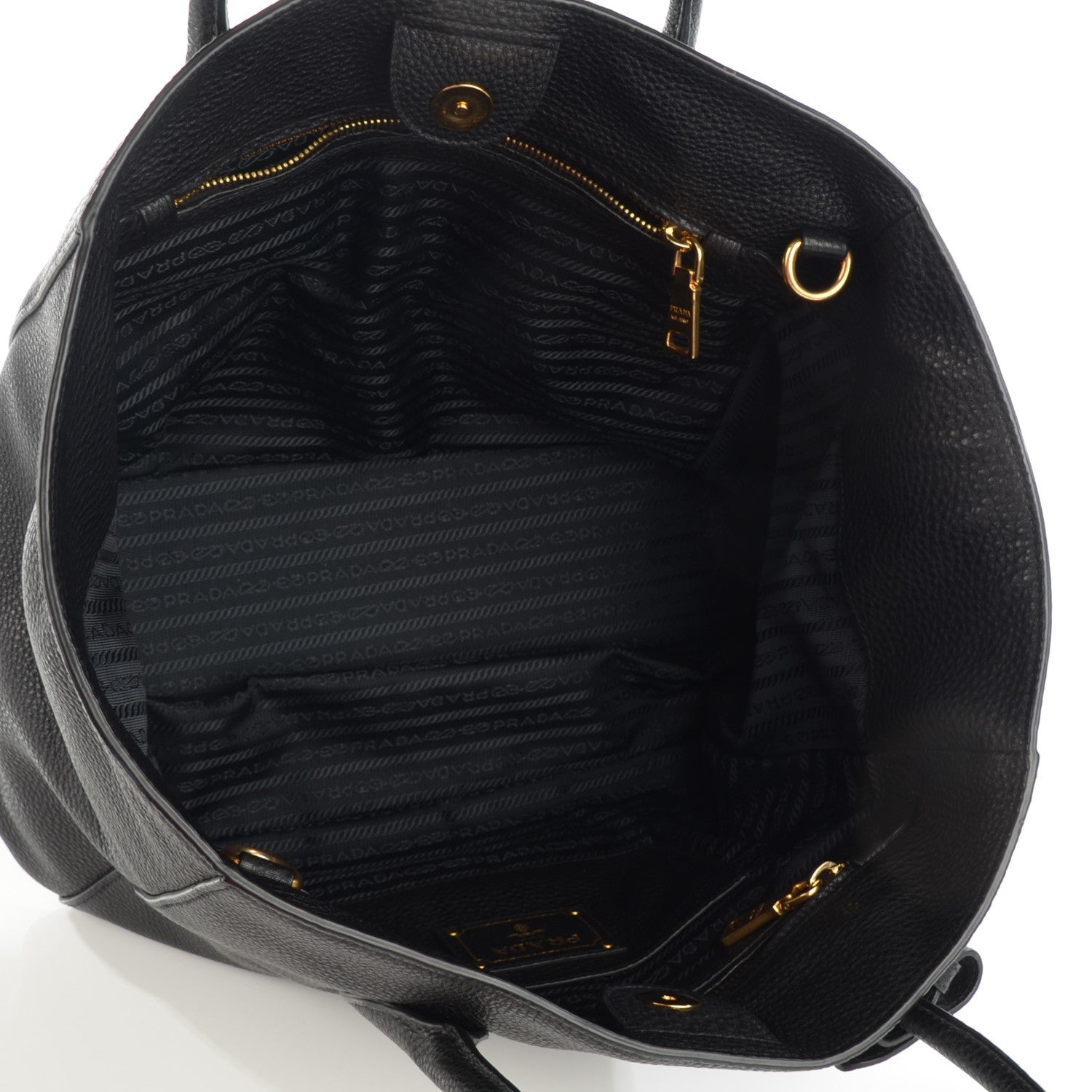 Prada Vitello Daino Tote Nero Black 6 of 7