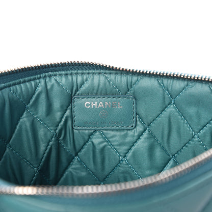 Chanel Lambskin Quilted Medium Cosmetic Case Turquoise 5 of 7