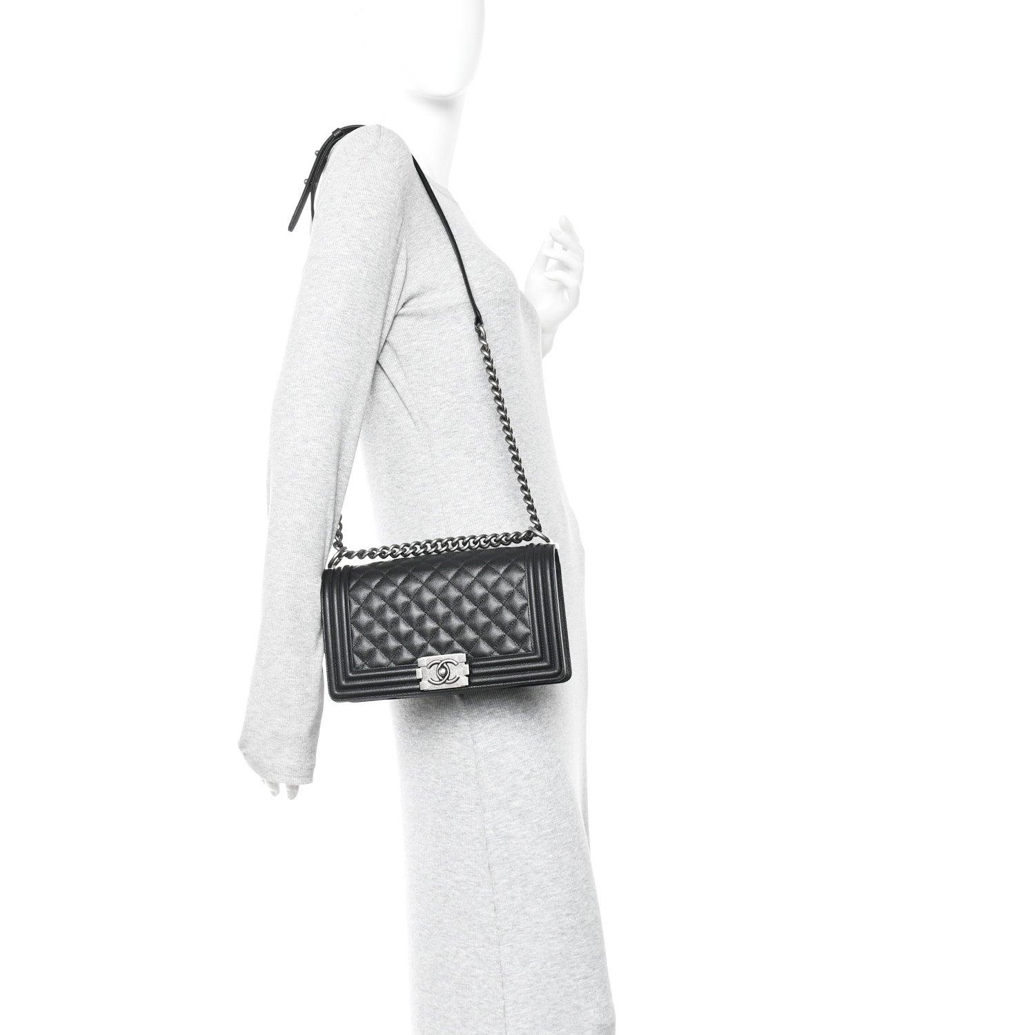 Chanel Caviar Quilted Medium Boy Flap Black 2 of 13