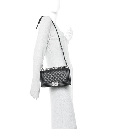 Chanel Caviar Quilted Medium Boy Flap Black 2 of 13