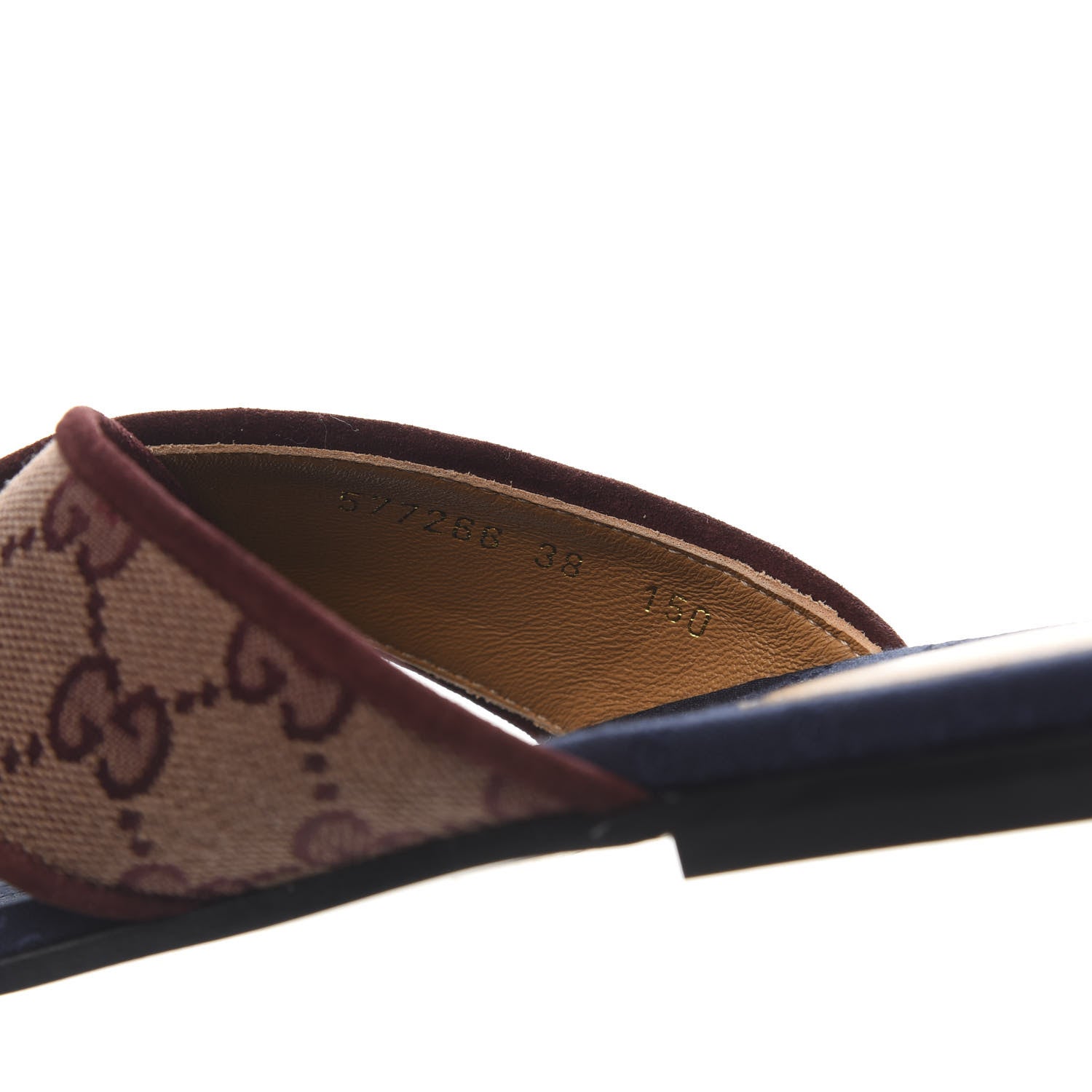 Gucci Canvas GG Monogram Womens Criss Cross Slide Sandals 38 Sahara Rubino Chardonnay 8 of 9