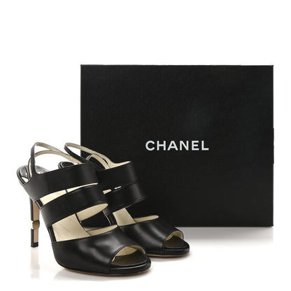 Chanel Lambskin CC Strappy Sandal 37 Black 9 of 9