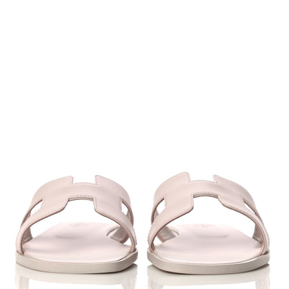 Hermes Box Calfskin Oran Sandals 37 Rose Pale 2 of 12